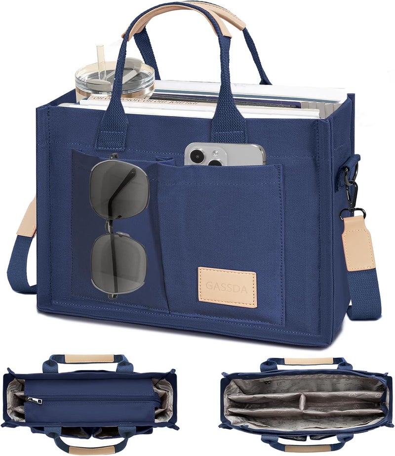 GASSDA Tote Bags for Women Canvas Tote Purse Crossbody with Pockets Top Handle Shoulder Satchel Bag for Women - Image 1